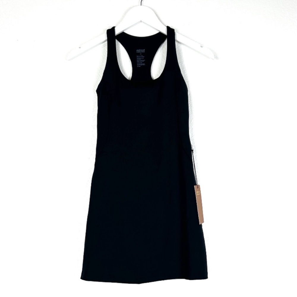 NWT Girlfriend Collective black Paloma athletic dress built in shorts size XS